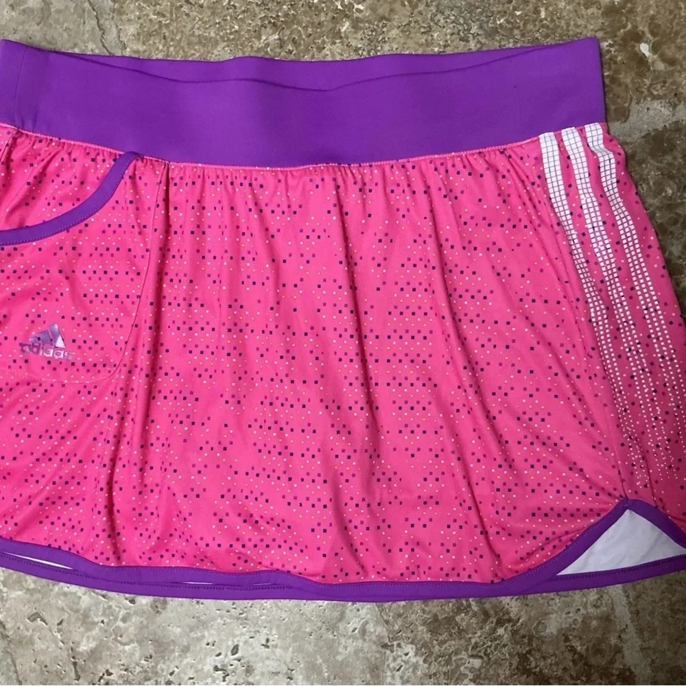 Adidas Women's Pink and Purple Tennis Skort - Picture 6 of 9